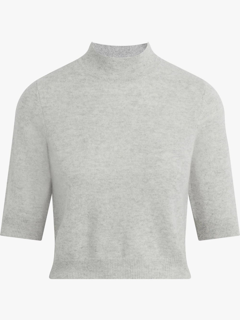 Favorite Daughter Heather Light Gray Crewneck Short-Sleeve Sweater